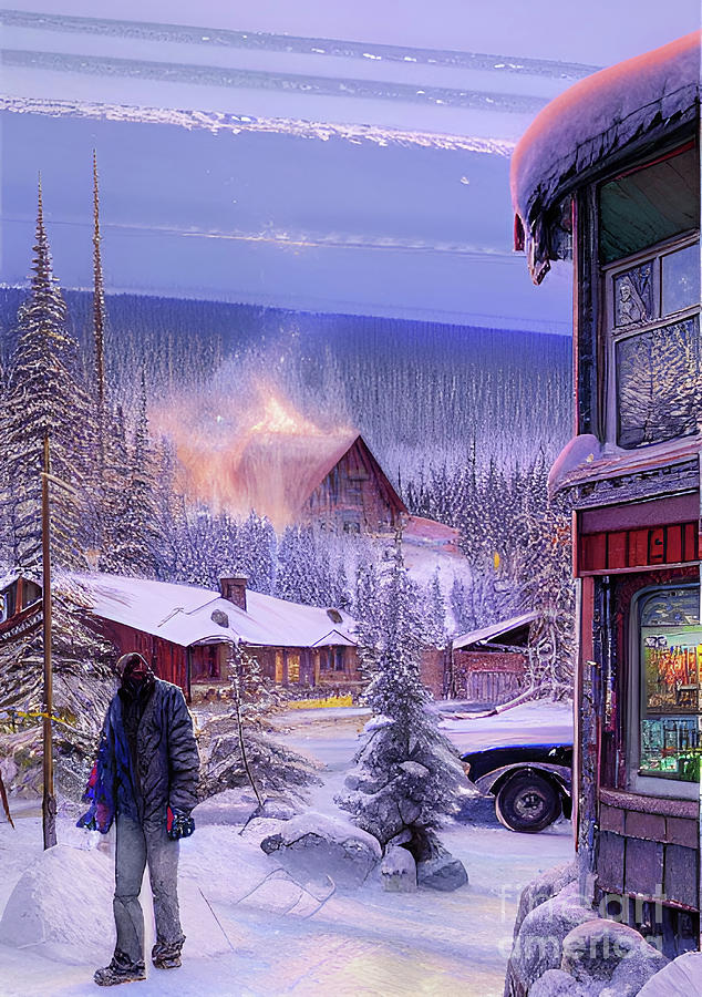 Fairbanks, Alaska, USA winter scene wall art Digital Art by Christina Fairhead