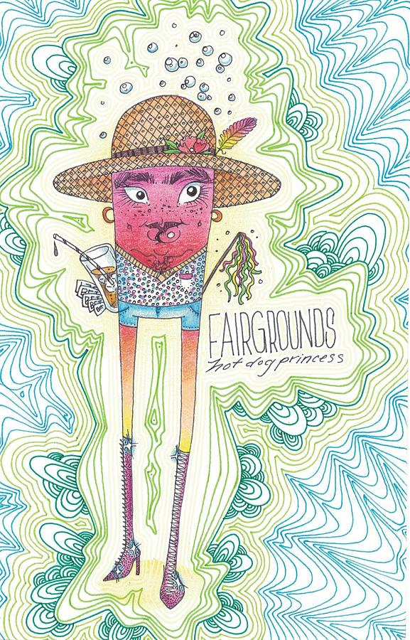 Fairgrounds Hotdog Princess Drawing by Miranda Brouwer