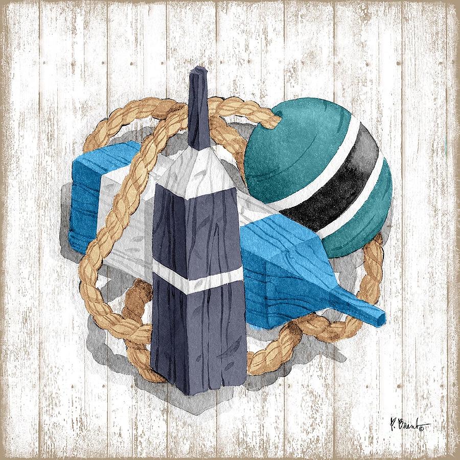 Rope Painting - Fairhaven Buoys II by Paul Brent