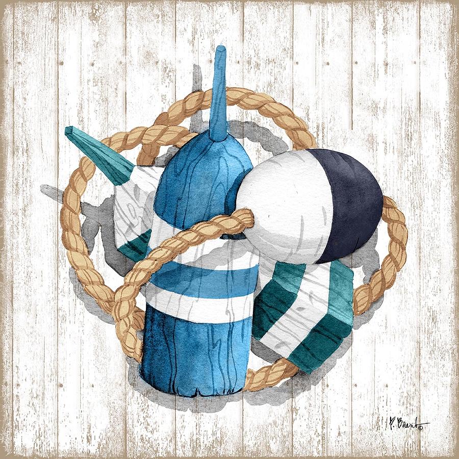 Rope Painting - Fairhaven Buoys IV by Paul Brent