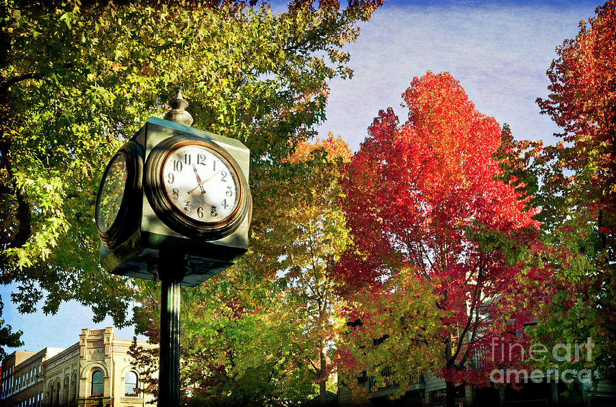 Fairhaven Clock in Autumn Photograph by Maria Janicki
