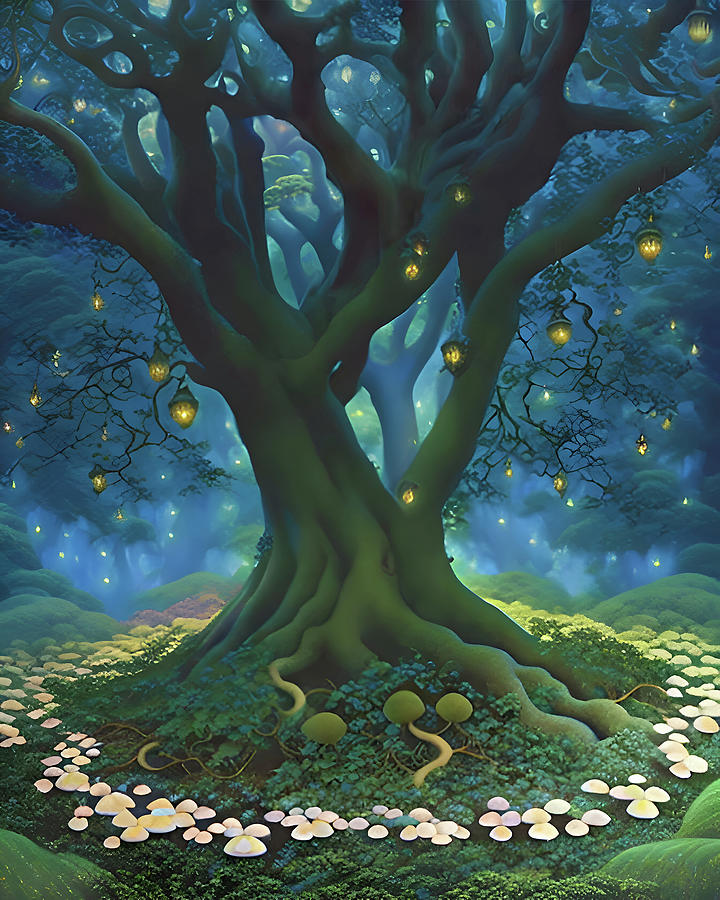 Fairie Ring Oak Painting by Robin Urton - Fine Art America