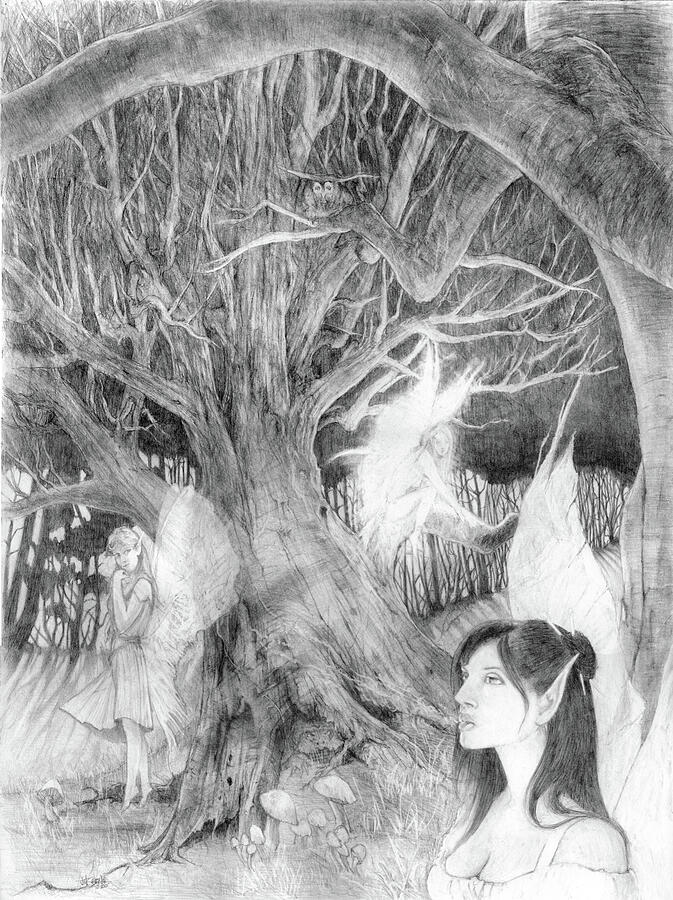 Fairie Song Drawing by Joel Keener Fairie Song Drawing by Joel Keener