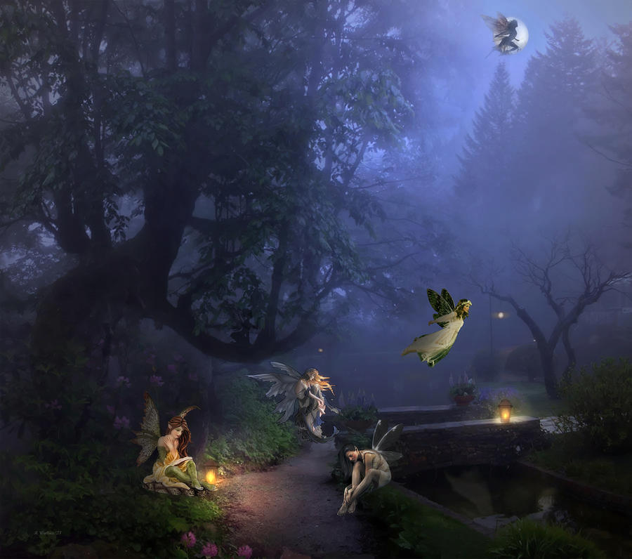 Fairies At Night Digital Art by Brian Wallace - Pixels