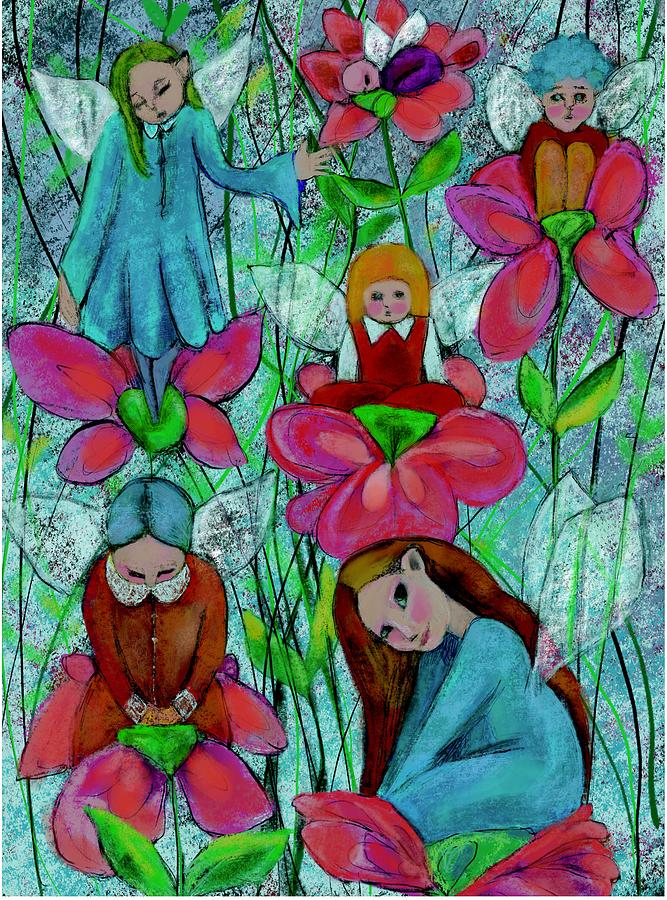 Fairies in the Garden Digital Art by Suki Michelle