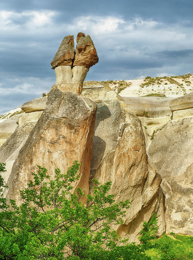 Fairy chimney balanced rock formations Pasabaglari, Cappadocia #BuyIntoArt Photograph by Steve Estvanik
