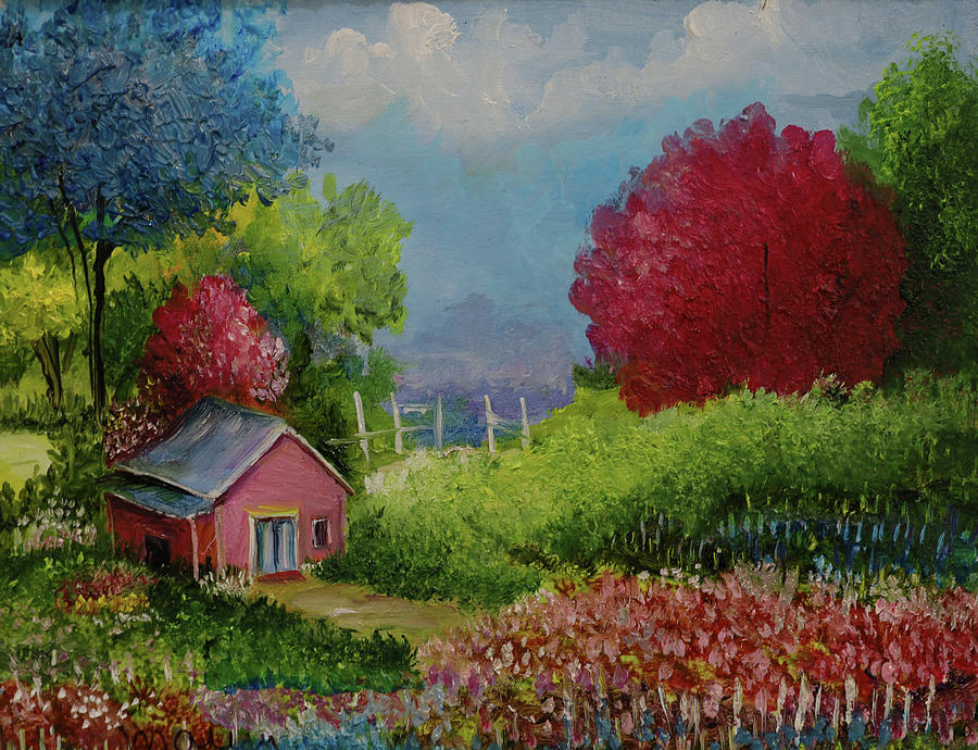 Country Scene Painting - Fairy Country Scene by Alicia Maury