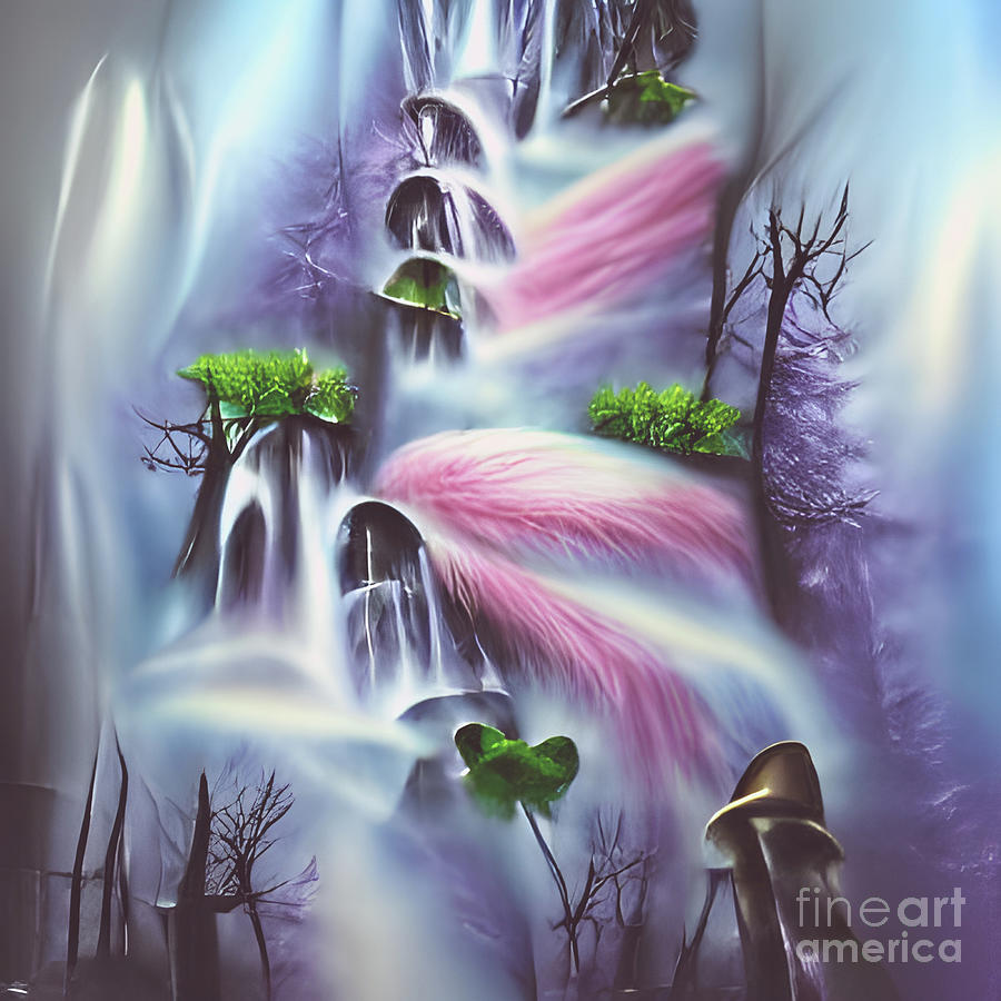 Fairy Forest Falls Digital Art by Tina Uihlein