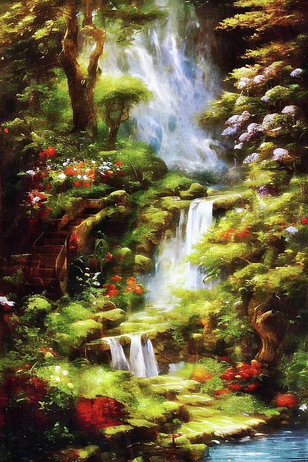 Fairy Forest in the Spring Digital Art by Ally White