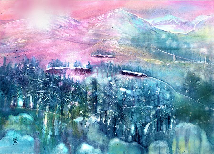 Fairy Forest with Swiss Stone Pines Painting by Sabina Von Arx