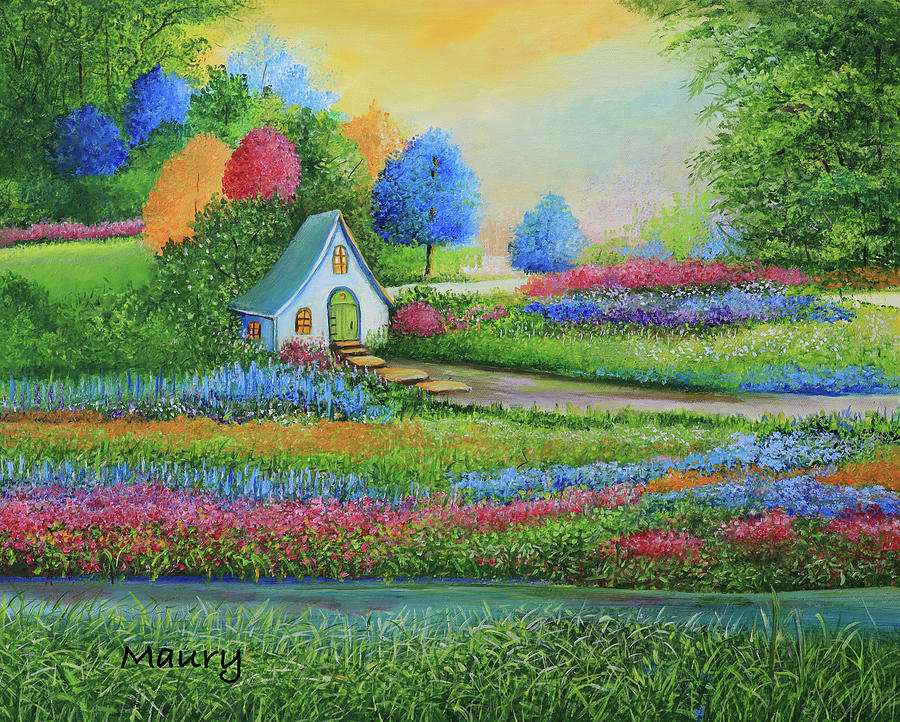 Fairy Garden Painting by Alicia Maury