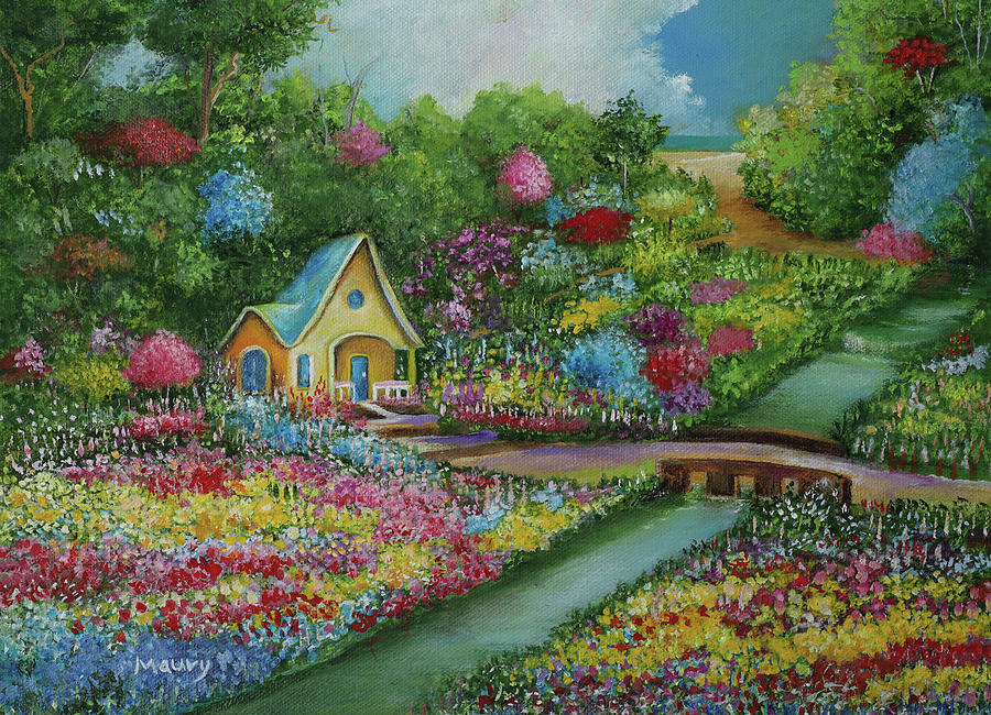 Fairy Garden Path Painting by Alicia Maury