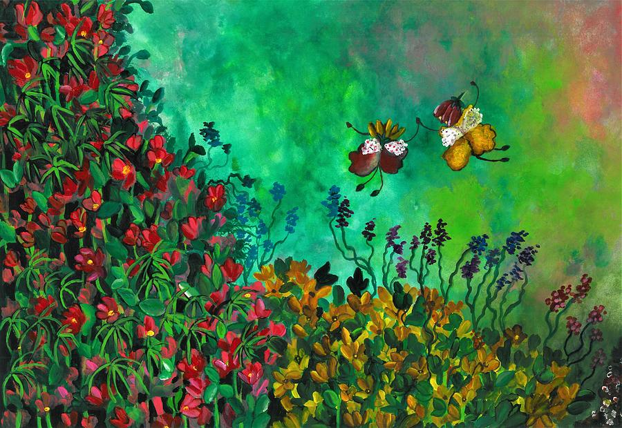 Fairy garden Painting by Tara Krishna