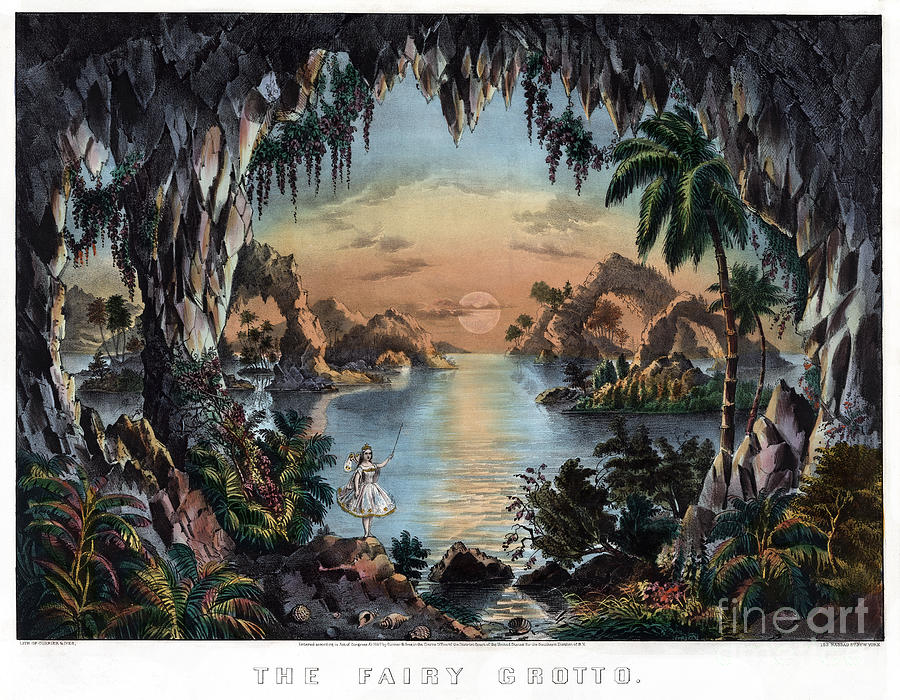 Fairy Painting - Fairy Grotto, 1867 by Currier and Ives