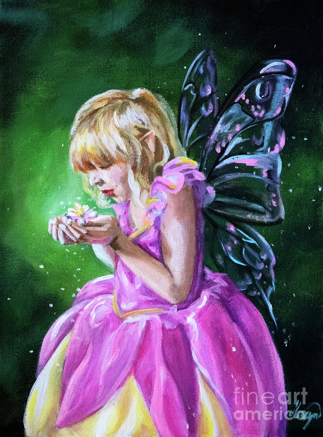 Fairy Kiss Painting by Maryn Crawford