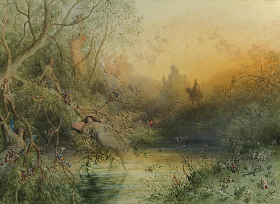 Fairy Land. Gustave Dore, French, 1832-1883. Painting by Gustave Dore Fairy Land. Gustave Dore, French, 1832-1883. Painting by Gustave Dore
