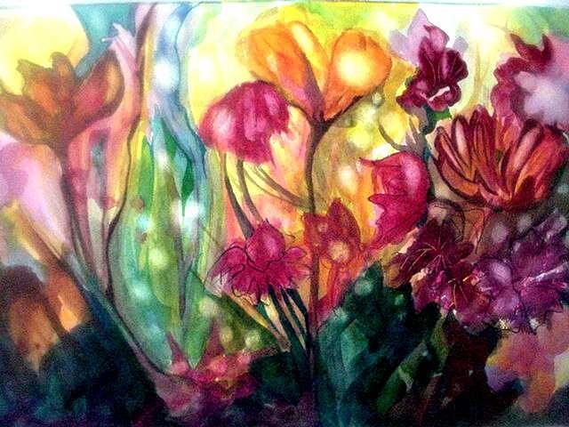 Flower Painting - Fairy Lights by Carolyn LeGrand