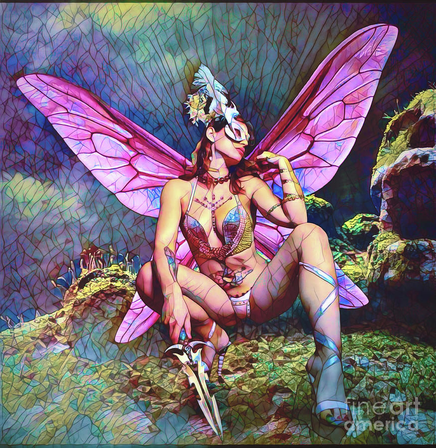 Fairy Magic Stained Glass Digital Art by Recreating Creation