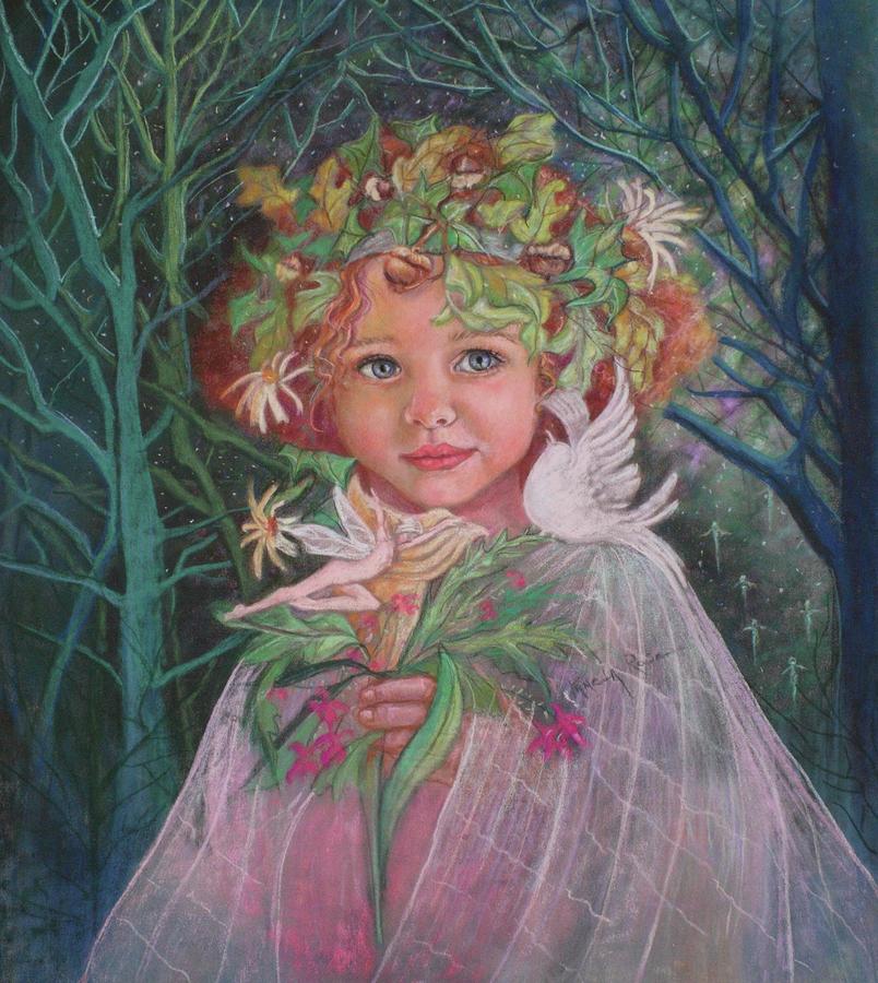 Fairy Megan In The Woods Painting by Pamela Mccabe