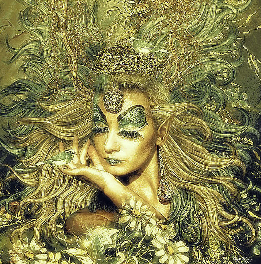 Elf Mixed Media - Fairy Of The Meadows 002 by Gayle Berry
