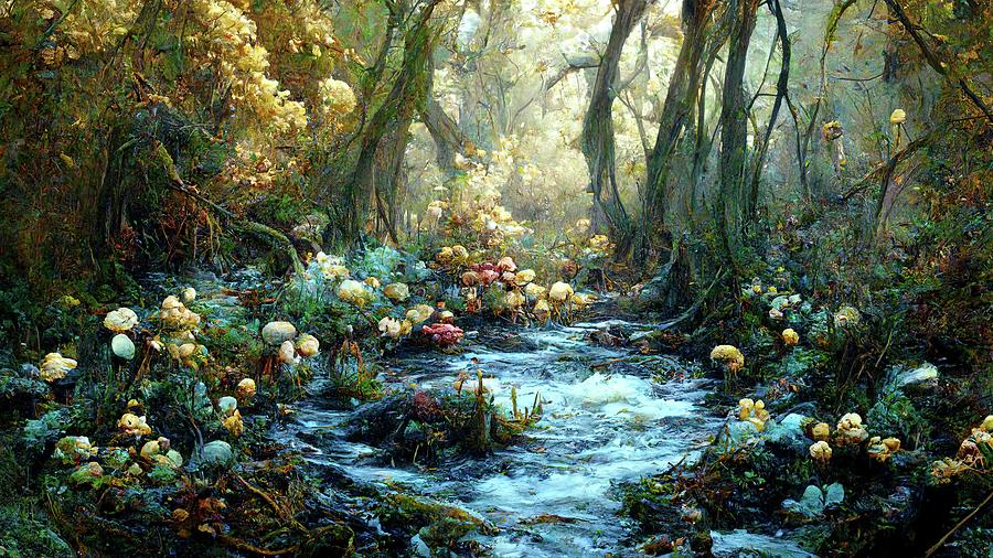 Fairy River in the Dream Forest Digital Art by Daniel Eskridge