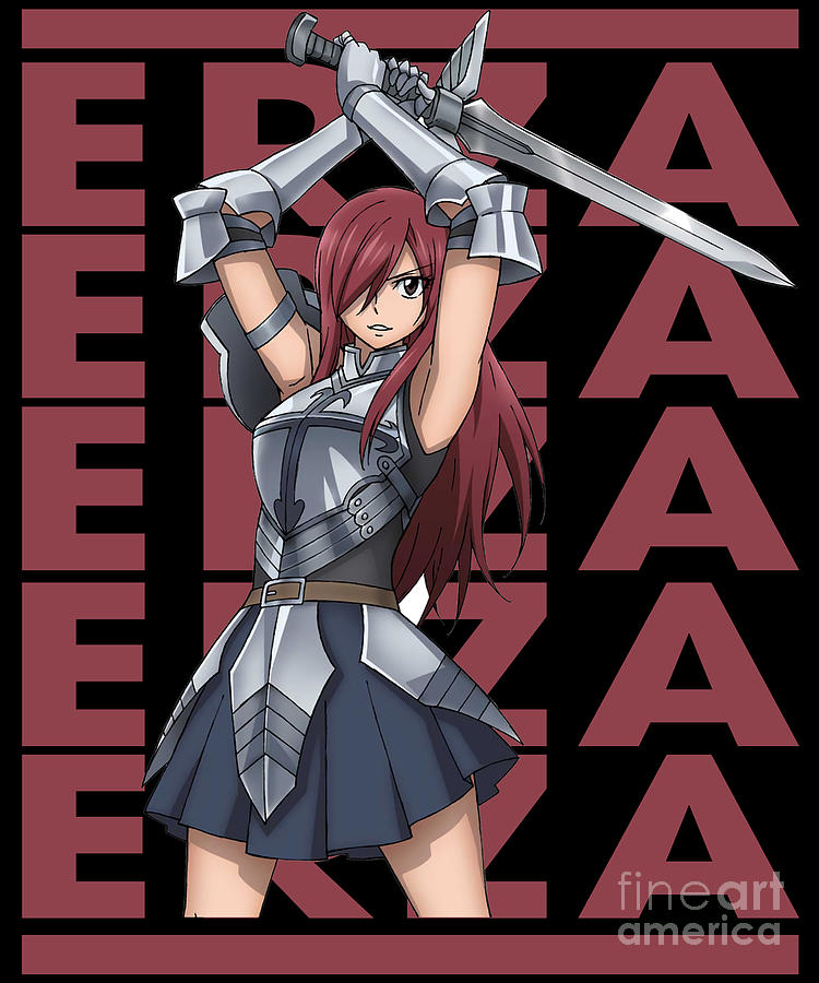 Fairy Tail Erza Scarlet Name Anime Drawing by Anime Art  Pixels