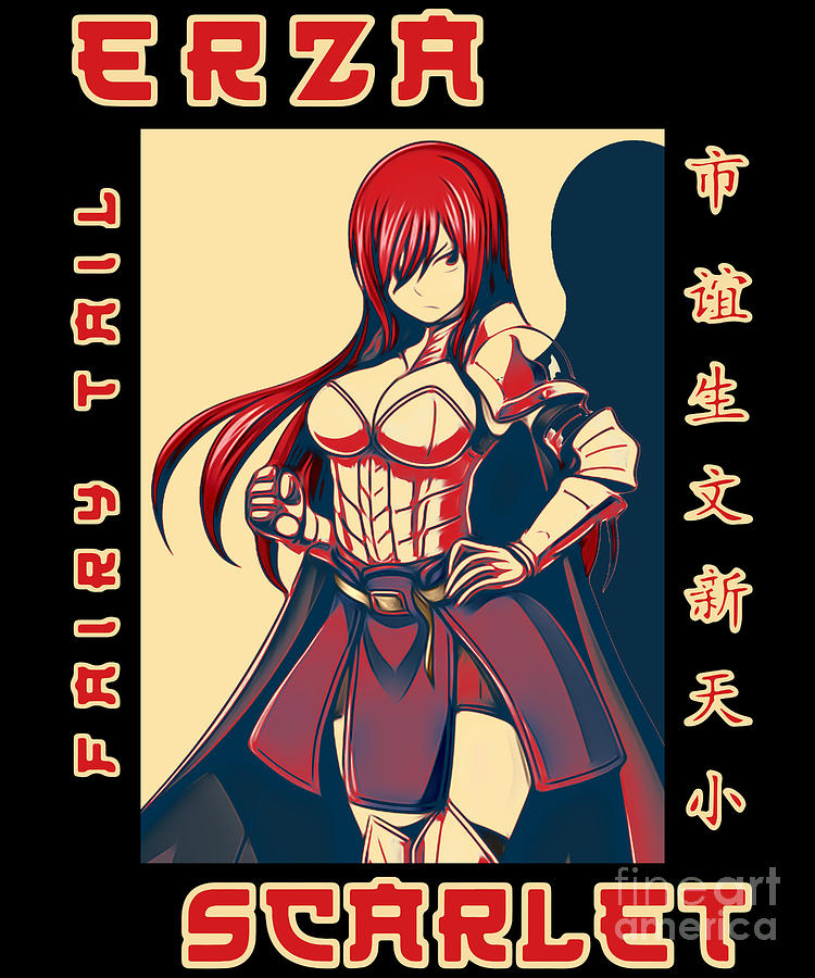 Erza Scarlet Fairy Tail Fearī Teiru Cool Retro Anime Manga design, Gift  T-Shirt, Anime T-Shirt Art Print for Sale by rowenanime