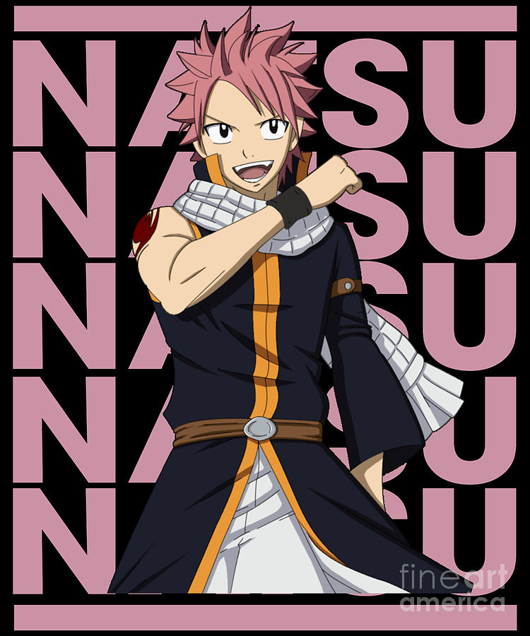 Fairy Tail Natsu Dragneel Name Anime Drawing by Anime Art - Pixels