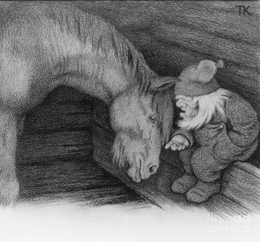 Fairy-tale drawing  Drawing by O Vaering by Theodor Kittelsen