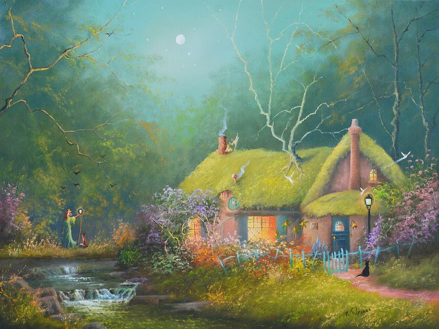 Fairy Tree Cottage Painting by Ray Gilronan - Fine Art America