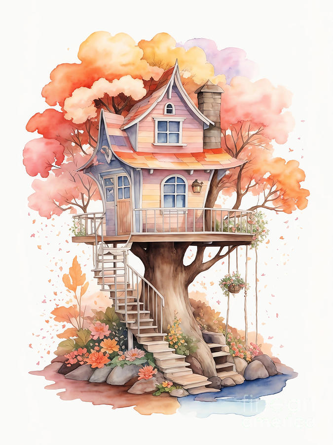 Fairy Tree House Digital Art by Michelle Meenawong