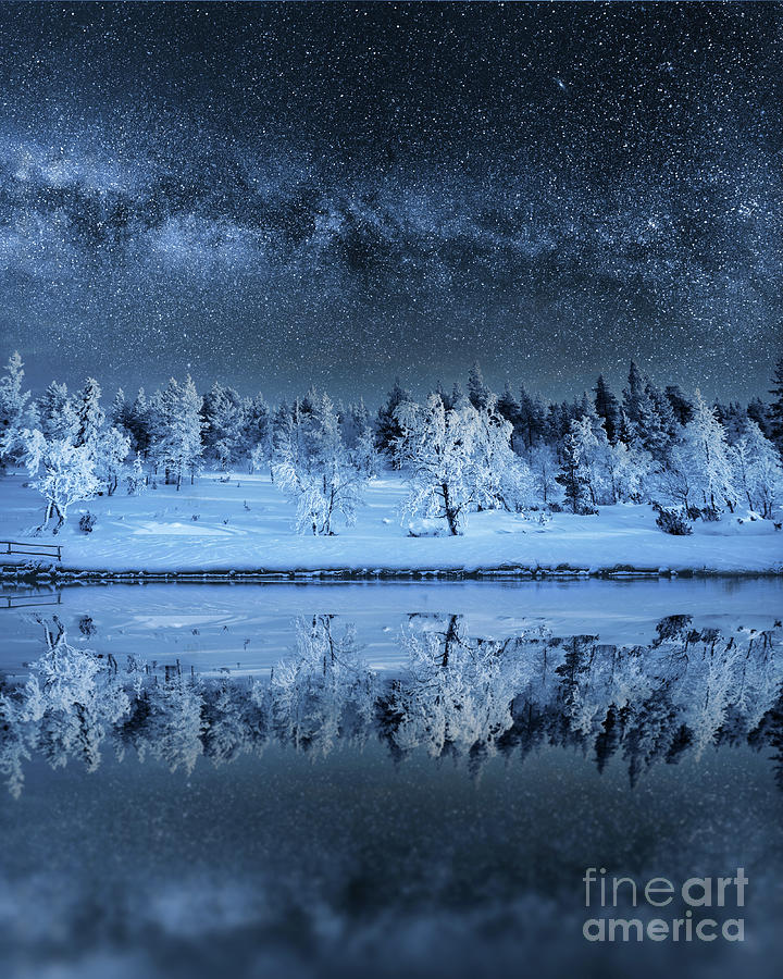 Fairy winter night Photograph by Delphimages Photo Creations