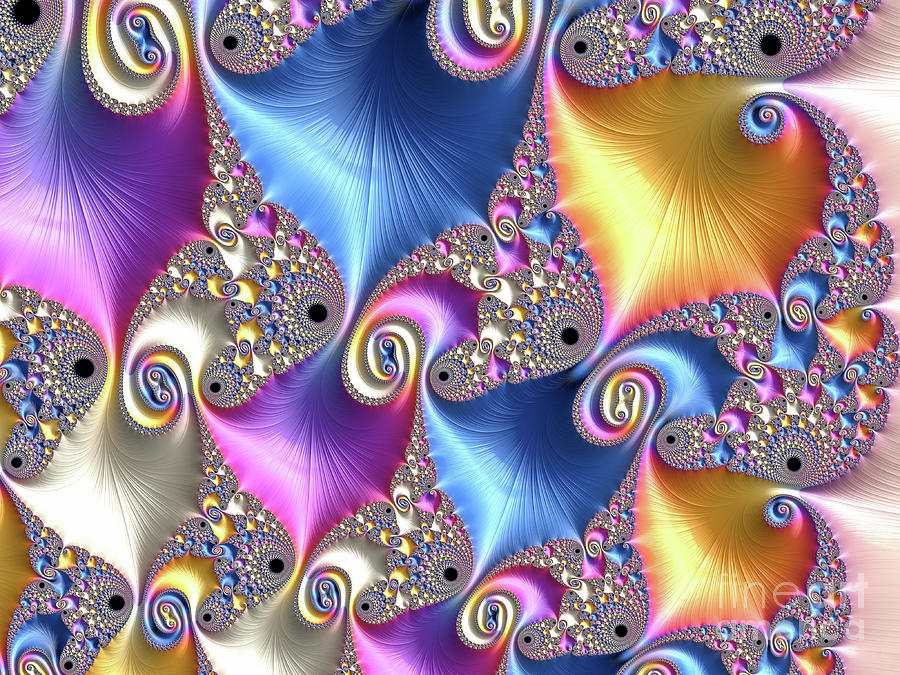 Abstract Digital Art - Fairytale Droplets by Elisabeth Lucas