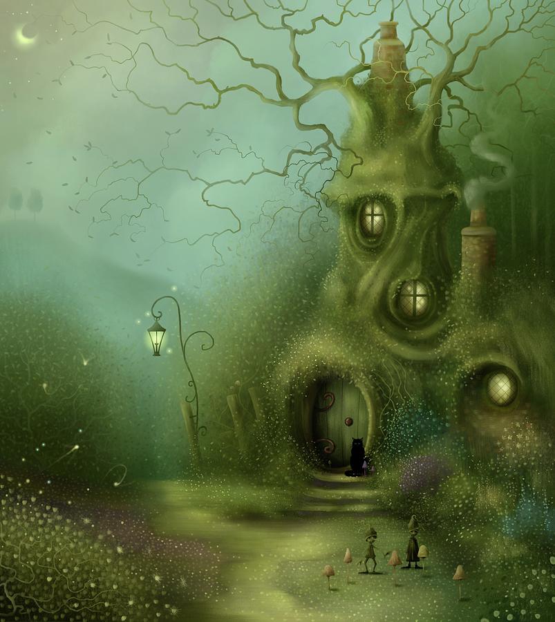 Fairy Way Cottage Painting by Joe Gilronan
