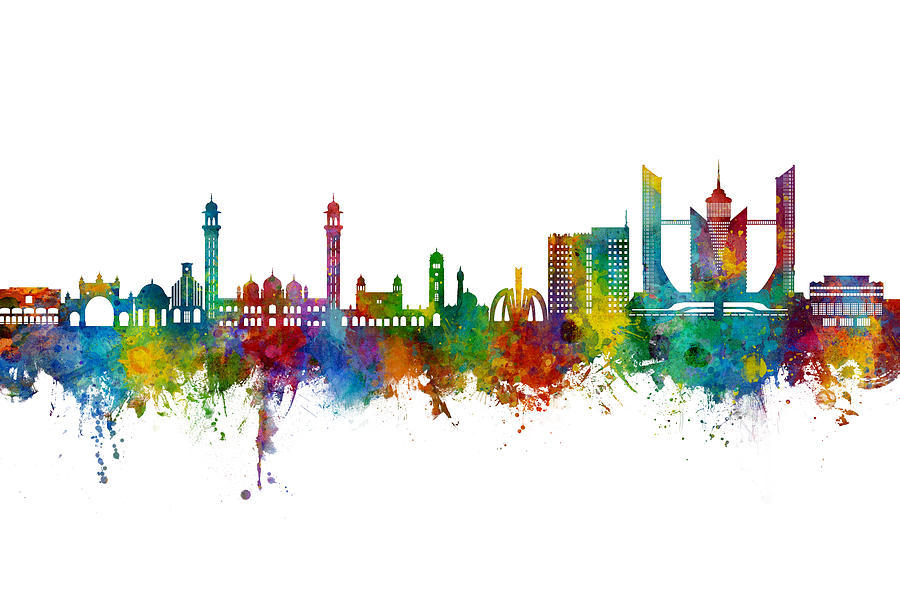 Faisalabad Pakistan Skyline #53 Digital Art by Michael Tompsett