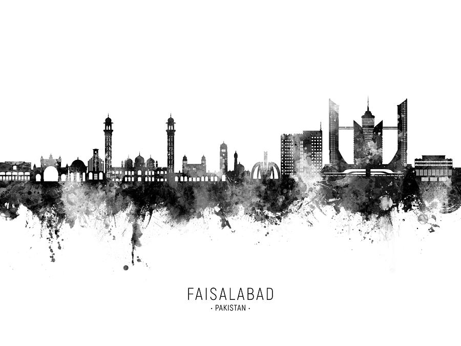Faisalabad Pakistan Skyline #60 Digital Art by Michael Tompsett
