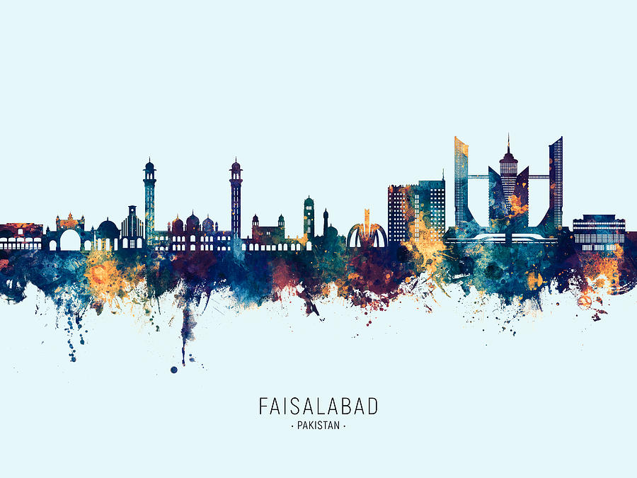Faisalabad Pakistan Skyline #62 Digital Art by Michael Tompsett