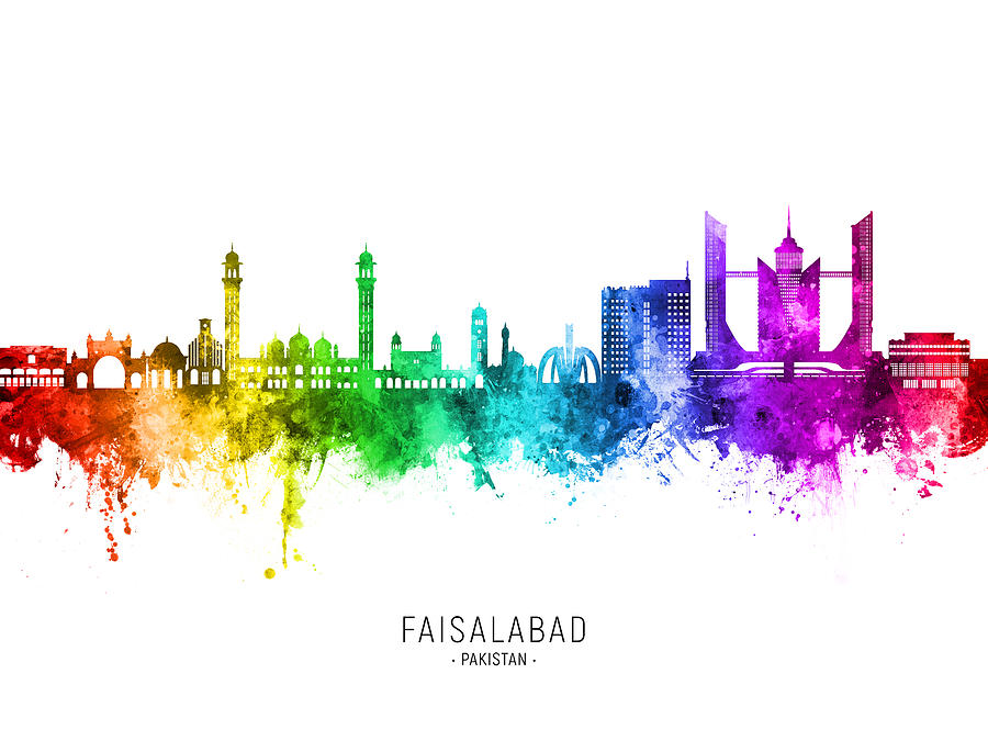 Faisalabad Pakistan Skyline #63 Digital Art by Michael Tompsett