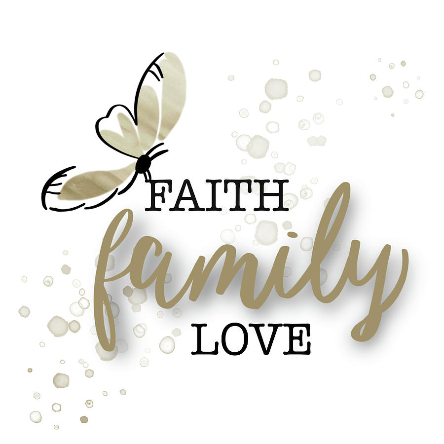 Words Painting - Faith and Family in Fawn by Amber Clarkson