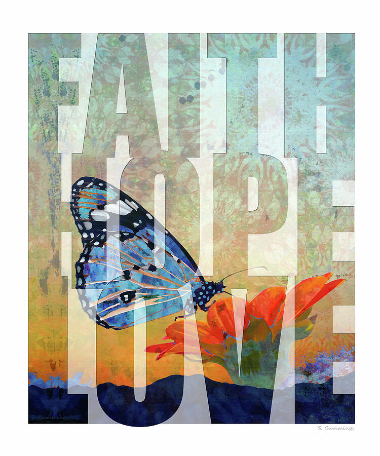 Faith Hope And Love 5 Art Painting by Sharon Cummings