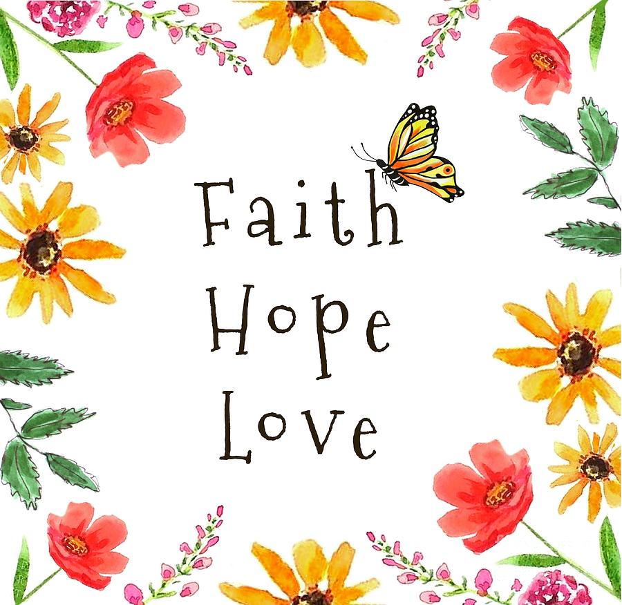 Faith, Hope, Love Painting by Elizabeth Robinette Tyndall