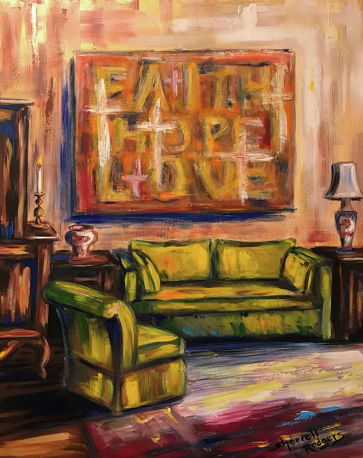 Faith Hope Love Painting by Sherrell Rodgers