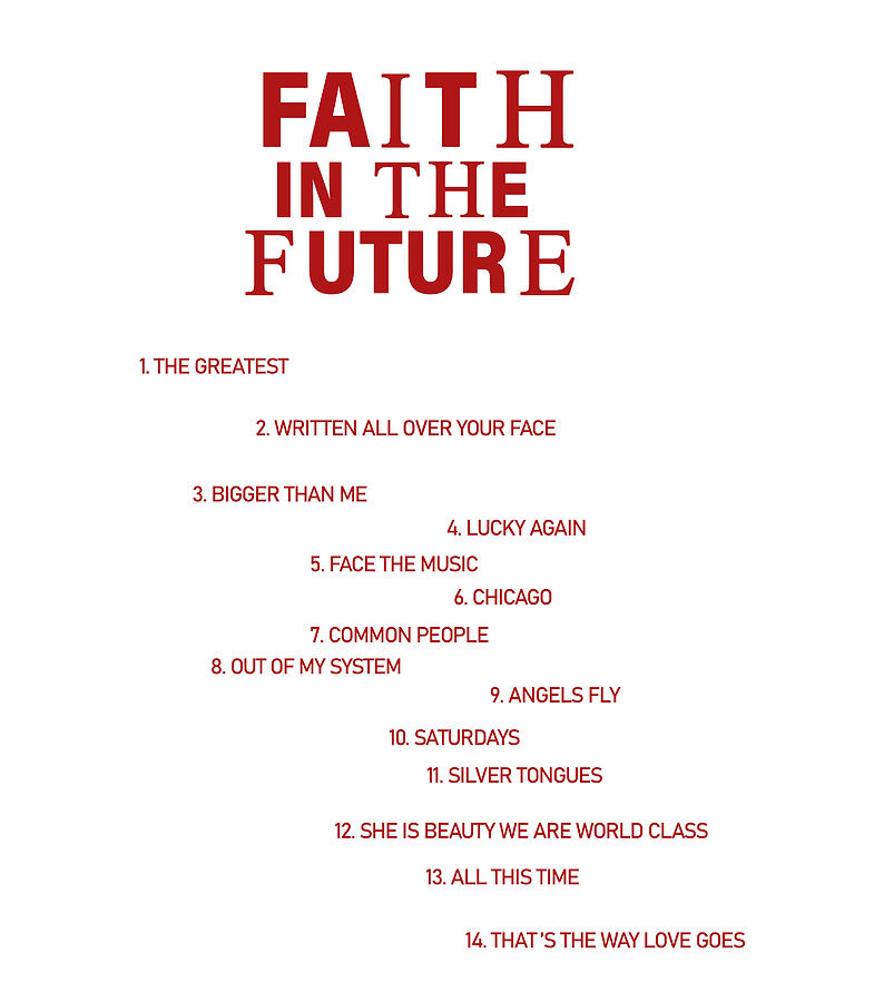Faith In The Future World Tour 2023 Faith Album Tracklist T Shirt
