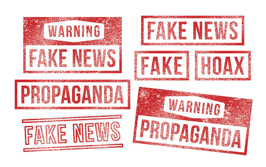 Fake news propaganda hoax Rubber Stamps Drawing by VladSt