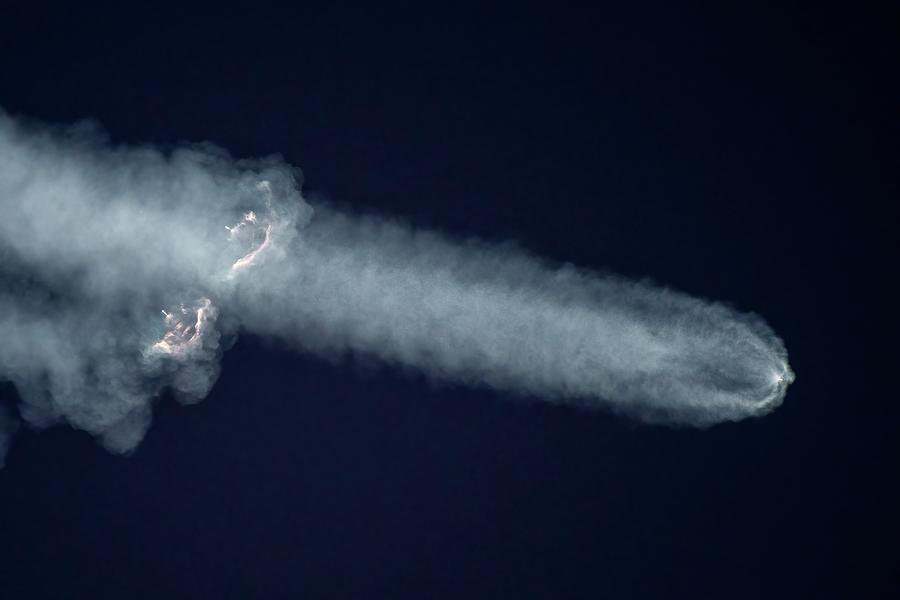 Falcon Heavy Dual Booster Burn Photograph by Bradford Martin