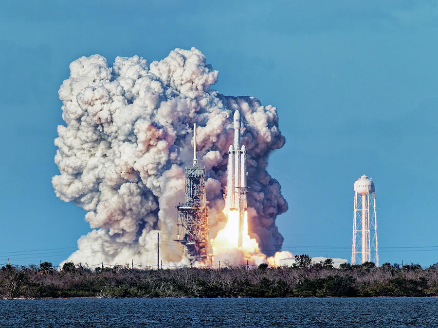 Falcon Heavy Test Flight Photograph by Ron Dubin