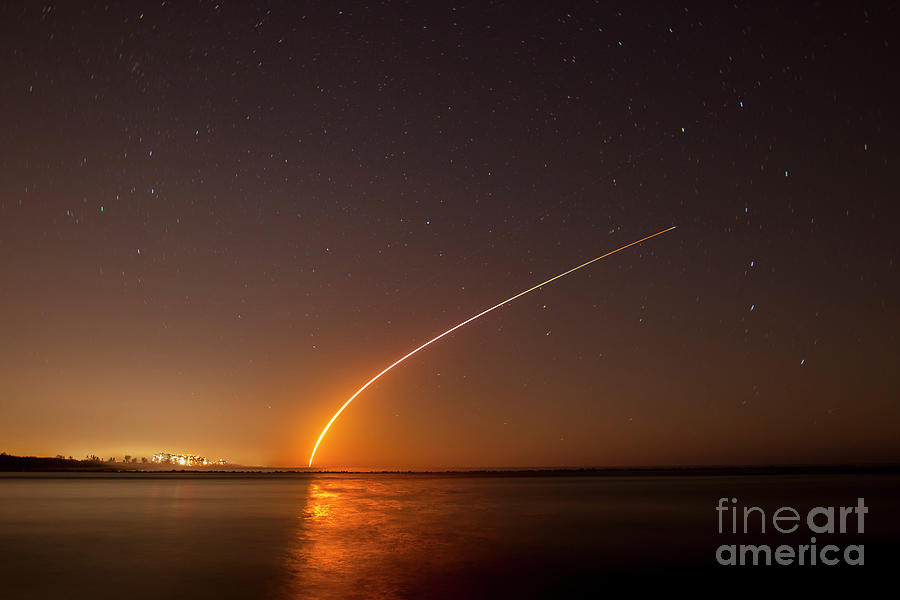 Falcon Launch at Night Photograph by Tom Claud