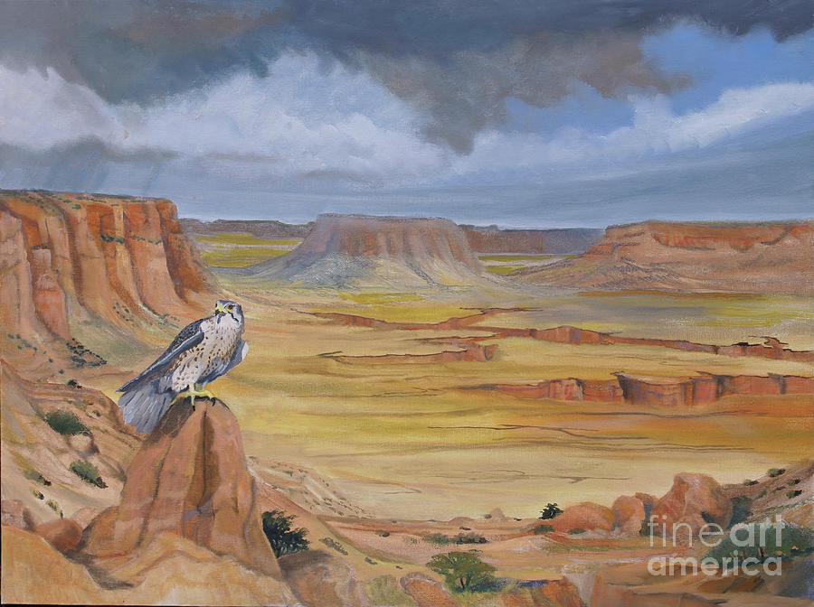 Falcon Pleasures Painting by Heather Coen