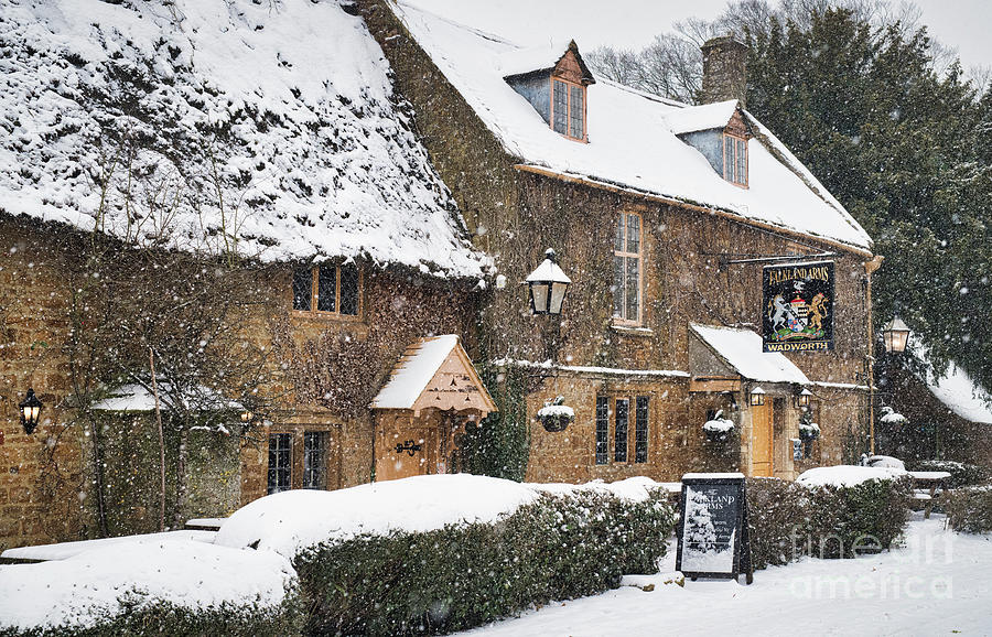 Falkland Arms Great Tew in Winter Photograph by Tim Gainey