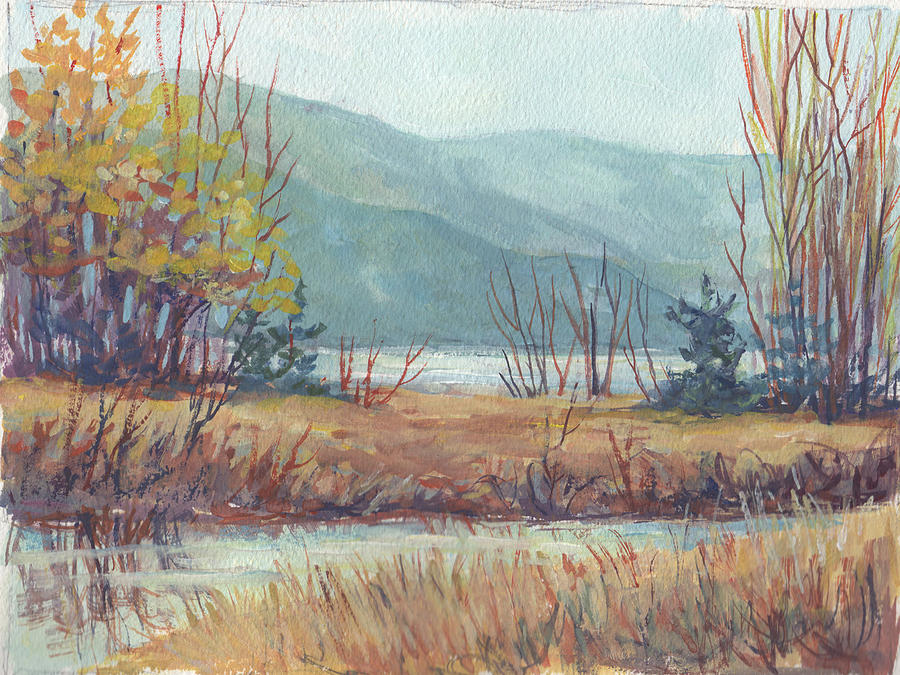 Fall along the Columbia Painting by Peggy Wilson